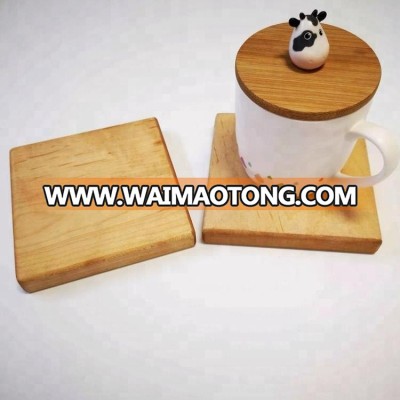 Personalized natural kitchen bar drink square bamboo coaster set